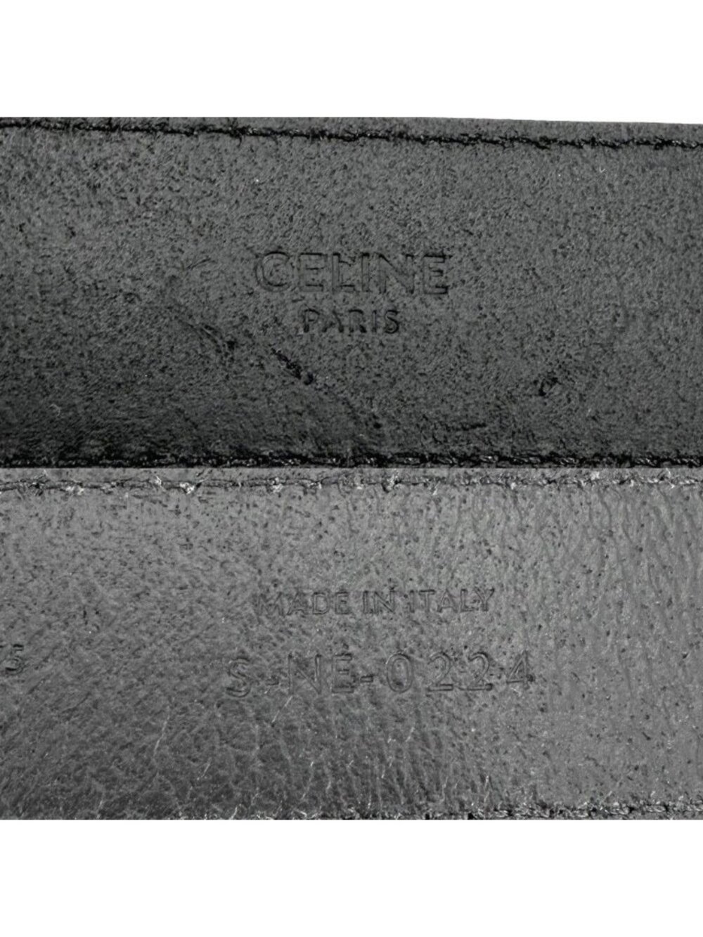 Celine Belt Triomphe Simple Leather Black Silver - Picture 3 of 6